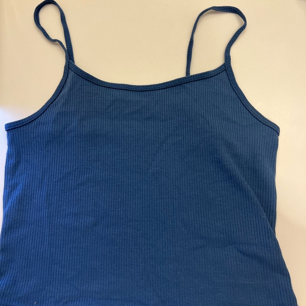 American Eagle Navy Ribbed Women's Cami Tank Top
